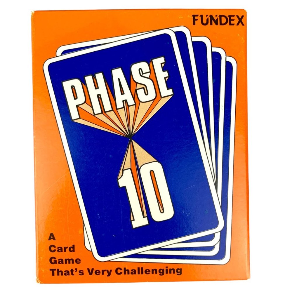 Vtg 1986 Phase 10 Card Game Rummy Type with Challenging Exciting Twist Complete